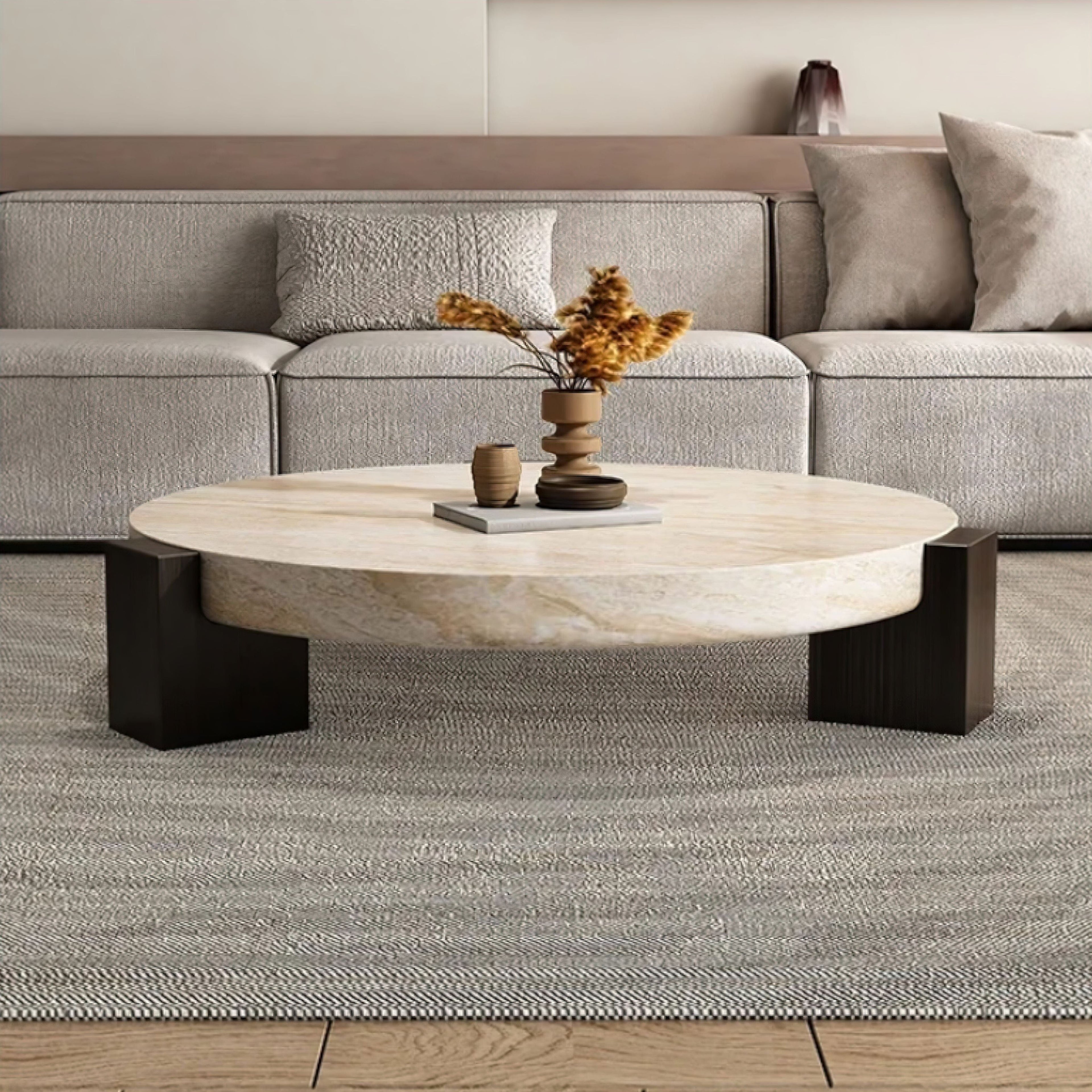 Germain Travertine Table Basse