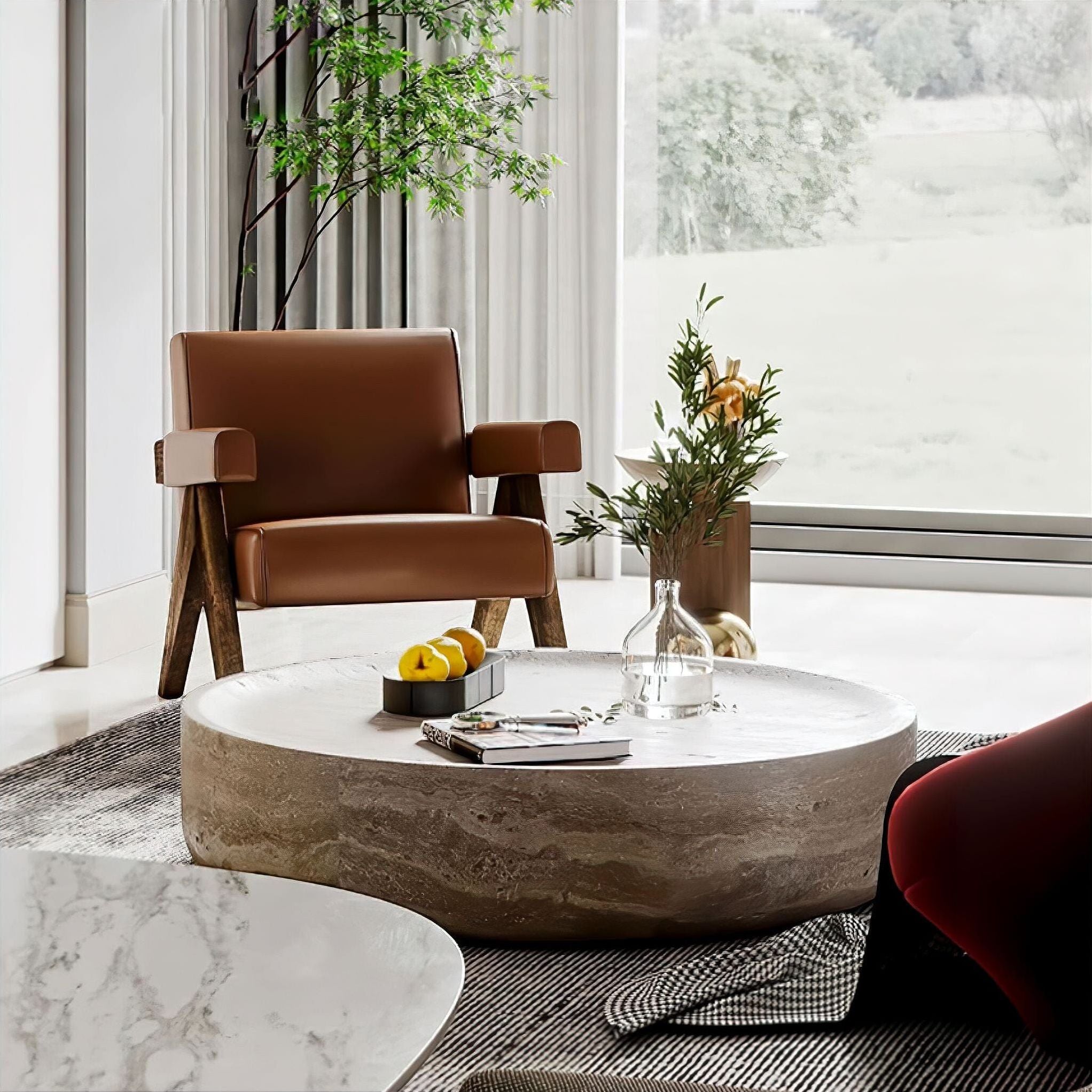 Zariah Travertine Table Basse